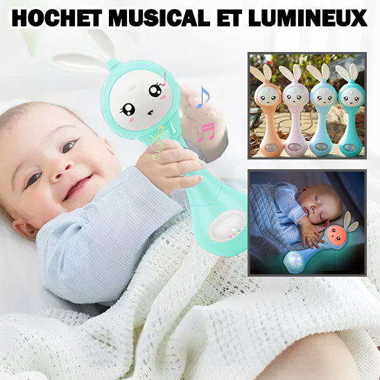 Hochet Musical Clignotant pour Bébé – Amusement et Stimulation Sensorielle