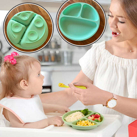 Assiette à Manger en Silicone Sans BPA pour Bébé